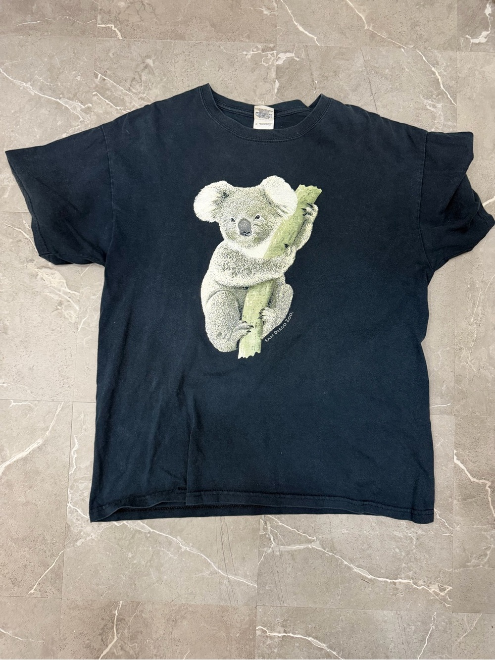 Vintage San Diego Zoo Men's Black Large Koala Nature T Shirt